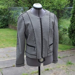 Mario Serrani Black And White Diamond Pattern Jacket